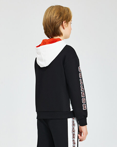 Skechers B Lw Fleece Hoodie Sweatshirt Büyük Erkek Çocuk Siyah Sweatshirt SK242050-001-5