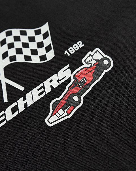 Skechers B Graphic Tee Long Sleeve T-shirt Büyük Erkek Çocuk Siyah Tshirt SK242065-001-8