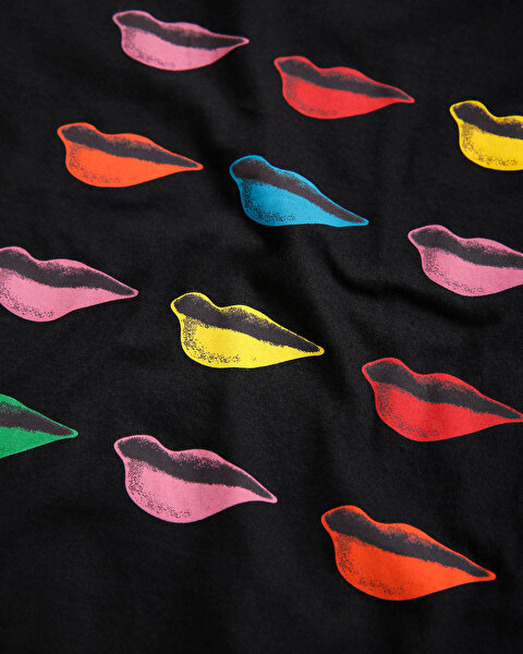 Skechers Dvf: Midnight Kiss Tee Kadın Siyah Tshirt WTS4DVF BLK-3