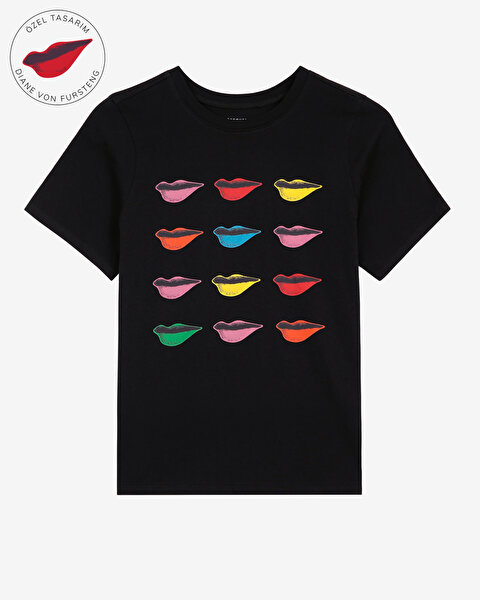Skechers Dvf: Midnight Kiss Tee Kadın Siyah Tshirt WTS4DVF BLK