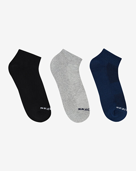 Skechers 3'Lü Unisex Yarım Taban Destekli Quarter Crew Çorap Unisex Çok Renkli Çorap S111035-992-1