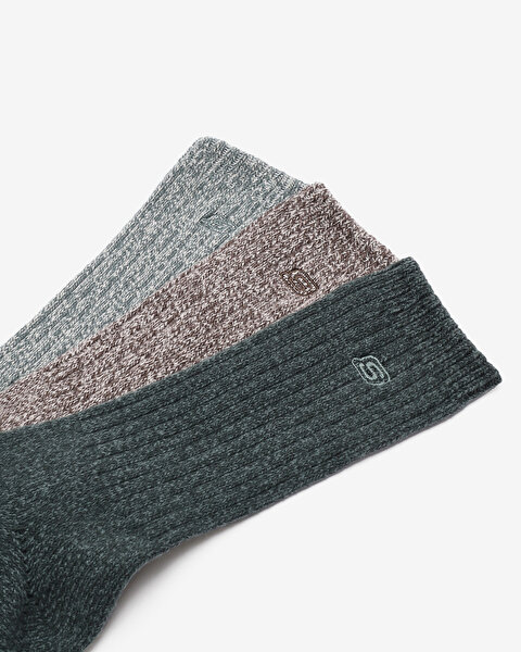 Skechers Non Terry Crew - 3'Lü Paket Erkek Çorap Erkek Yeşil Çorap S116025-300-2