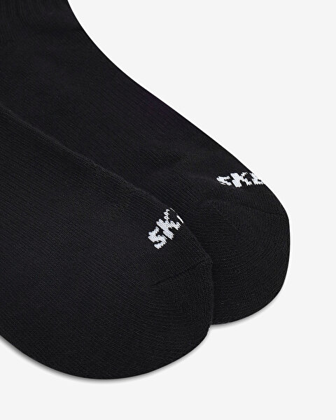 Skechers 6'Lı Unisex Yarım Taban Destekli Quarter Crew Çorap Unisex Siyah Çorap S118214-001-2