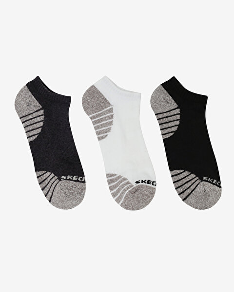 Skechers 3'Lü Unisex Yarım Taban Destekli Low Cut Çorap Unisex Çok Renkli Çorap S119433-110-1