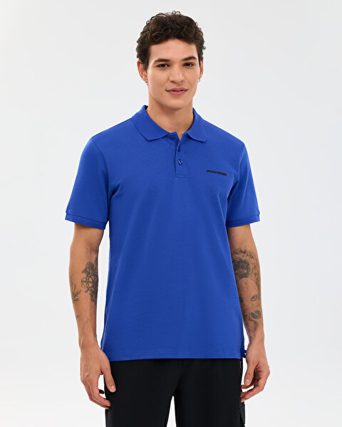 M Short Sleeve Polo Erkek Mavi Polo Yaka Tshirt S211800-1730
