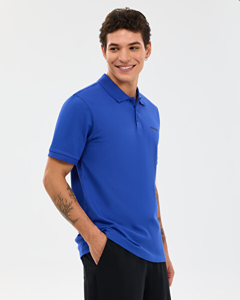 Skechers M Short Sleeve Polo Erkek Mavi Polo Yaka Tshirt S211800-1730-1