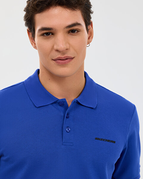 Skechers M Short Sleeve Polo Erkek Mavi Polo Yaka Tshirt S211800-1730-5