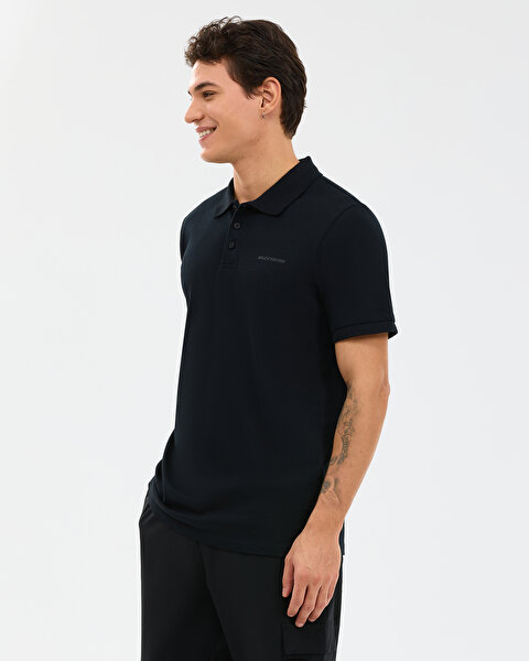 Skechers M Short Sleeve Polo Erkek Siyah Polo Yaka Tshirt S211800-3817-1