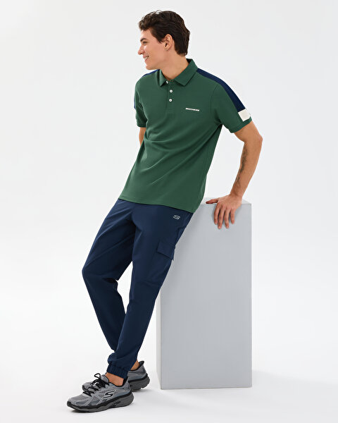 Skechers M Color Block Detail Polo Erkek Haki Polo Yaka Tshirt S221047-4255-5