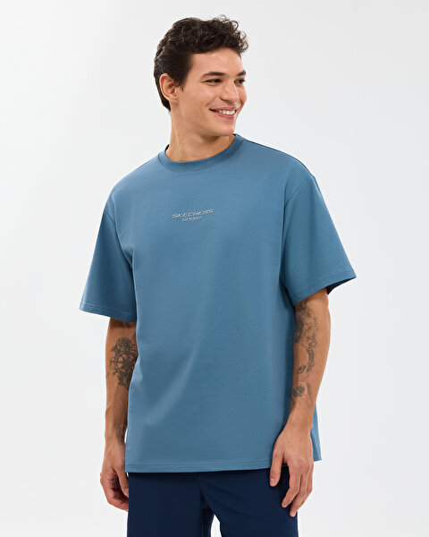 M Graphic Tee Reflect Logo Oversize T-shirt Erkek Lacivert Tshirt S231094-0558