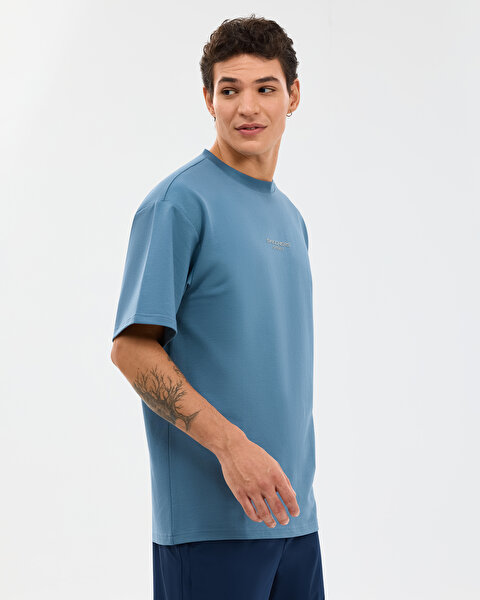 Skechers M Graphic Tee Reflect Logo Oversize T-shirt Erkek Lacivert Tshirt S231094-0558-1