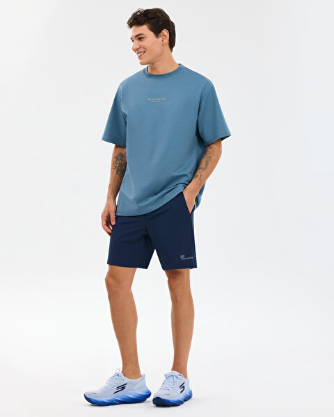 Skechers M Graphic Tee Reflect Logo Oversize T-shirt Erkek Lacivert Tshirt S231094-0558-3