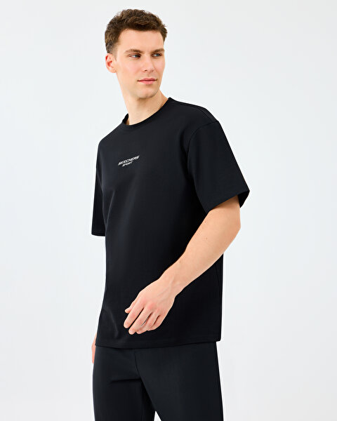 Skechers M Graphic Tee Reflect Logo Oversize T-shirt Erkek Siyah Tshirt S231094-3817-1