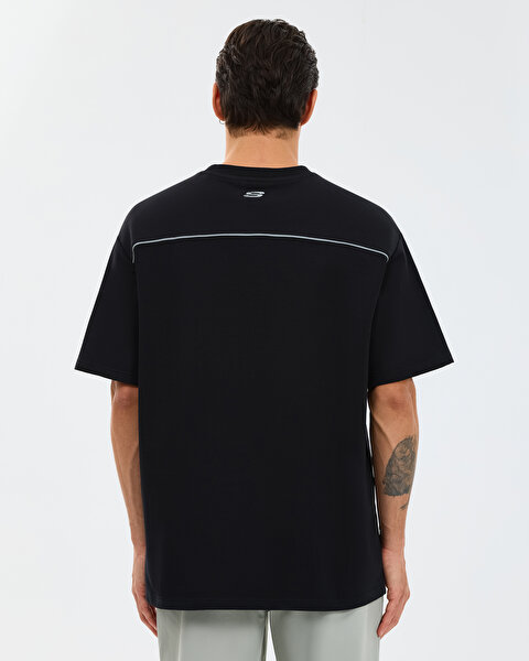 Skechers M Graphic Tee Reflect Logo Oversize T-shirt Erkek Siyah Tshirt S231094-3817-2