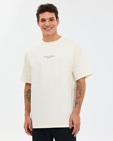 M Graphic Tee Reflect Logo Oversize T-shirt Erkek Beyaz Tshirt S231094-3855