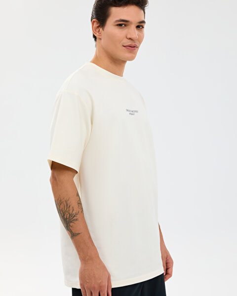 Skechers M Graphic Tee Reflect Logo Oversize T-shirt Erkek Beyaz Tshirt S231094-3855-2