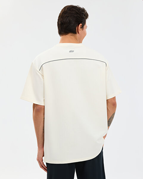 Skechers M Graphic Tee Reflect Logo Oversize T-shirt Erkek Beyaz Tshirt S231094-3855-3