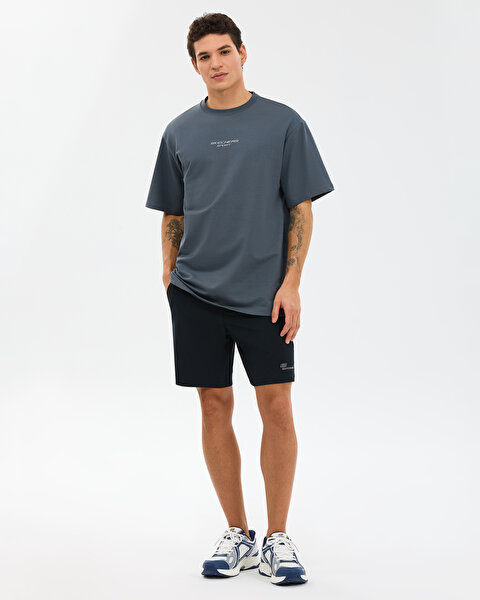 Skechers M Graphic Tee Reflect Logo Oversize T-shirt Erkek Gri Tshirt S231094-3998-2