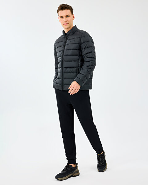 Skechers M Essential Outerwear Padded Jacket Erkek Siyah Mont S231242-3817-4