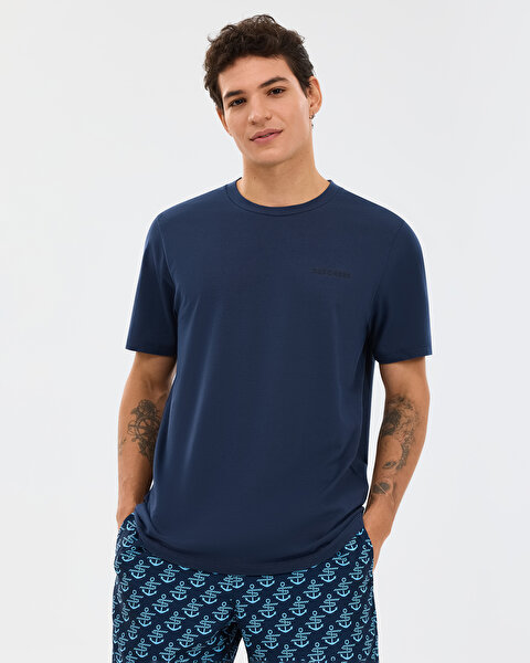 Organic Coll. M Short Sleeve  T-shirt Erkek Lacivert Tshirt S241166-0505