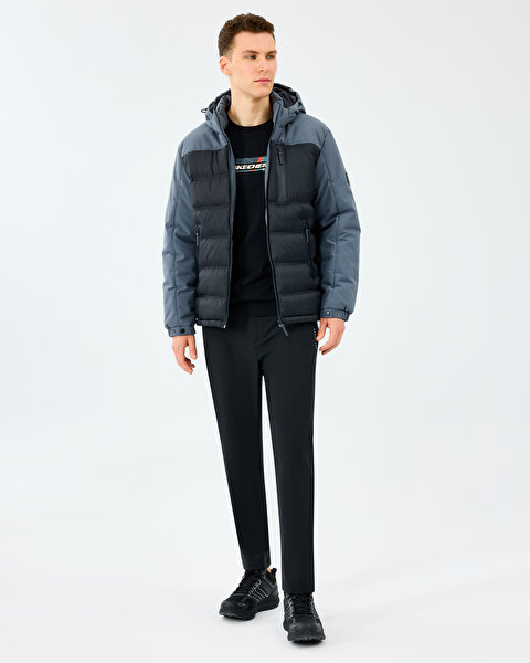 Skechers M Padded Jacket Erkek Gri Mont S242033-3998-2
