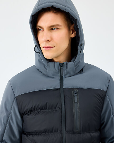 Skechers M Padded Jacket Erkek Gri Mont S242033-3998-6