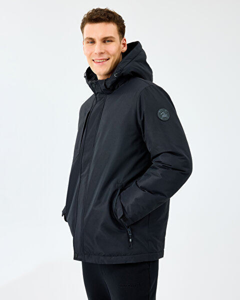 Skechers M Coated Jacket Erkek Siyah Mont S242046-3817-2