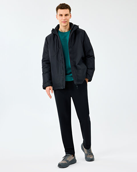 Skechers M Coated Jacket Erkek Siyah Mont S242046-3817-6