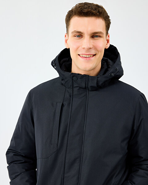 Skechers M Coated Jacket Erkek Siyah Mont S242046-3817-7