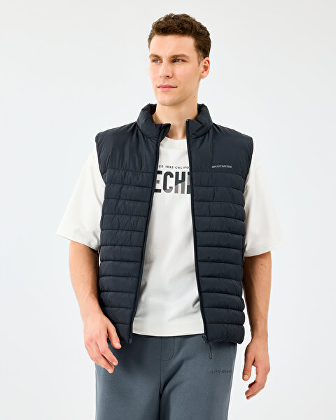 Skechers M Outerwear Polar Lining Paded Vest Erkek Siyah Yelek S242212-3817-3