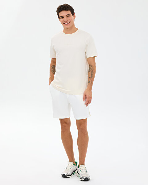 Skechers M Essential T-shirt Erkek Beyaz Tshirt S2510017-3855-2