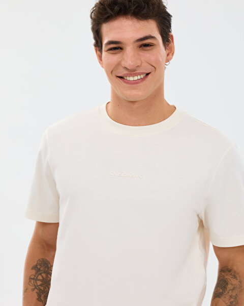 Skechers M Essential T-shirt Erkek Beyaz Tshirt S2510017-3855-3