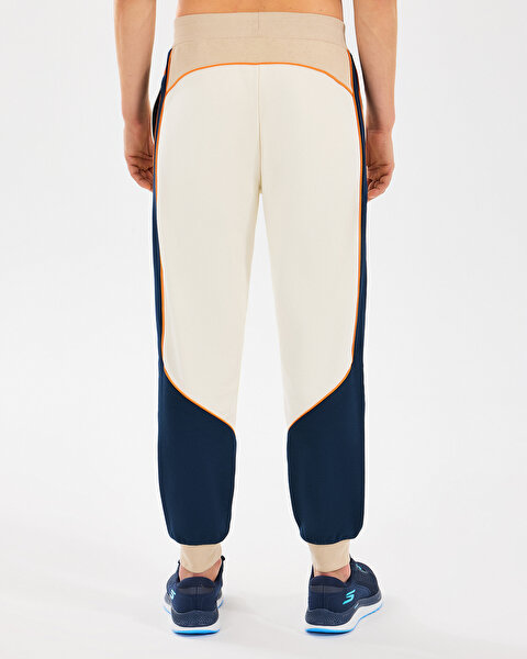 Skechers M Diagonal Lw Fleece Jogger Sweatpant Erkek Beyaz Eşofman Altı S2510037-102-4