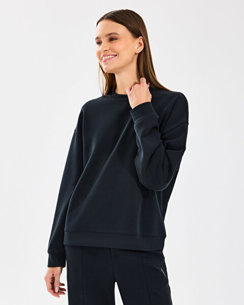 Skechers W Lounge Loose Crew Neck Sweatshirt Kadın Siyah Sweatshirt S2510052-001-1
