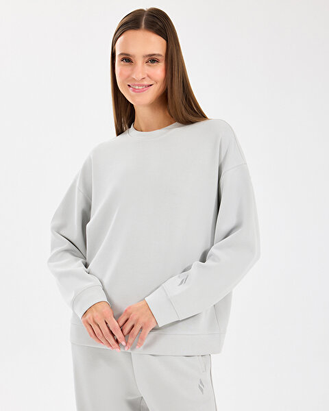 Skechers W Lounge Loose Crew Neck Sweatshirt Kadın Gri Sweatshirt S2510052-035-1