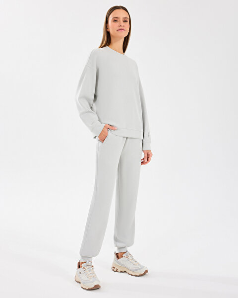 Skechers W Lounge Loose Crew Neck Sweatshirt Kadın Gri Sweatshirt S2510052-035-3