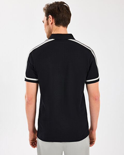 Skechers M Color Block Polo Erkek Siyah Polo Yaka Tshirt S2510133-001-1