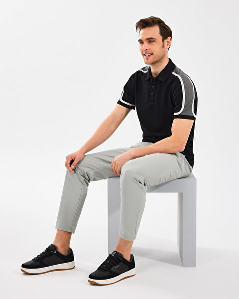 Skechers M Color Block Polo Erkek Siyah Polo Yaka Tshirt S2510133-001-4