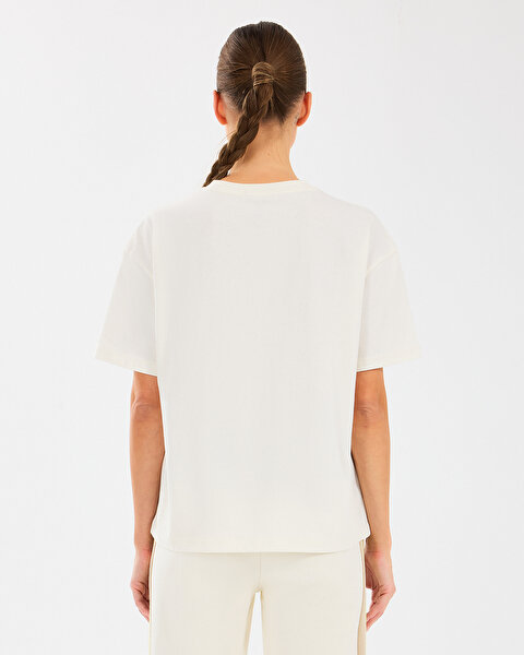 Skechers W Loose Fit Graphic Tee T-shirt Kadın Beyaz Tshirt S2510134-102-1