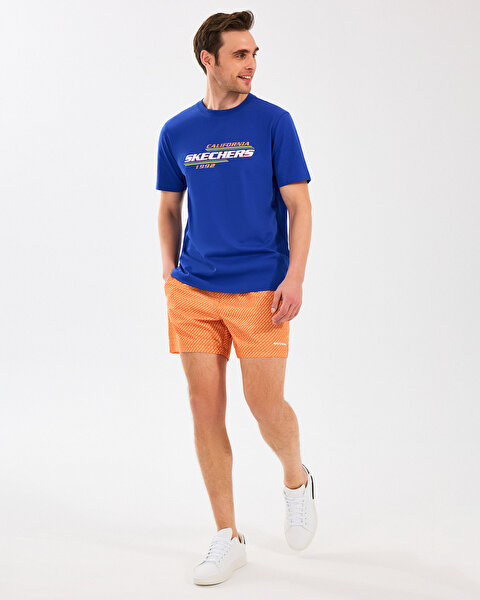 Skechers M Lightweight Graphic Tee T-shirt Erkek Mavi Tshirt S2510160-403-1