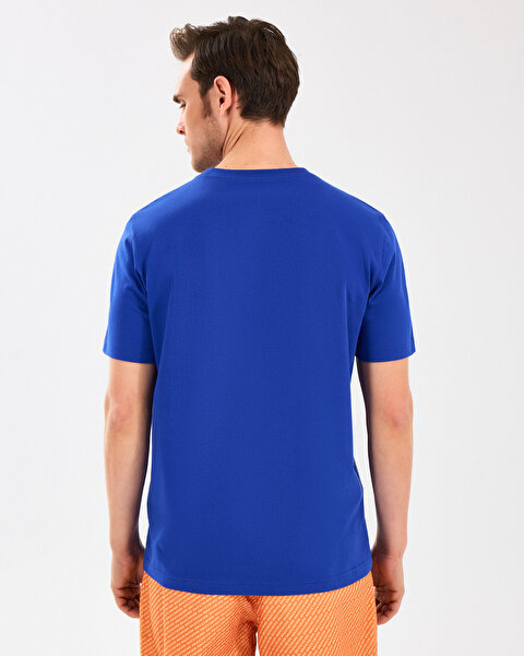 Skechers M Lightweight Graphic Tee T-shirt Erkek Mavi Tshirt S2510160-403-4