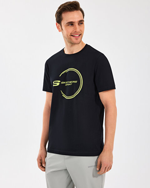 Skechers M Lightweight Graphic Tee T-shirt Erkek Siyah Tshirt S2510161-001-1