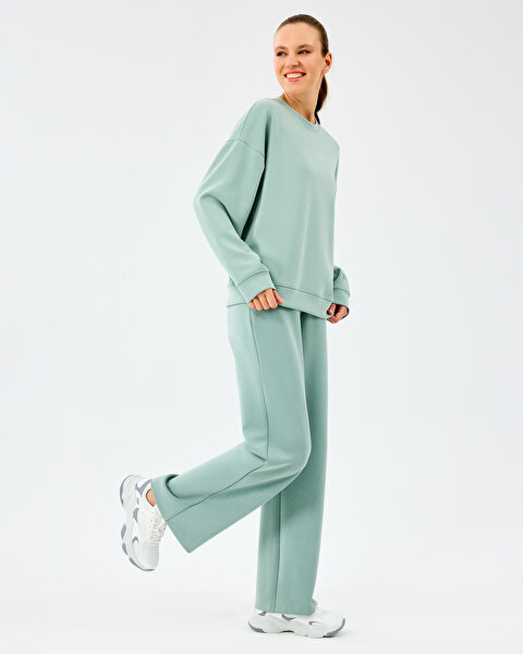 Skechers W Lounge Loose Wide Leg Sweatpant Kadın Yeşil Eşofman Altı S2520013-3869-3