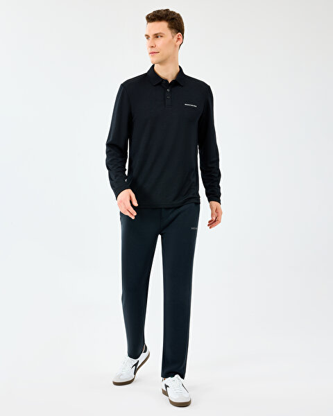 Skechers M Long Slv Polo Erkek Siyah Polo Yaka Tshirt S2520061-3817-4