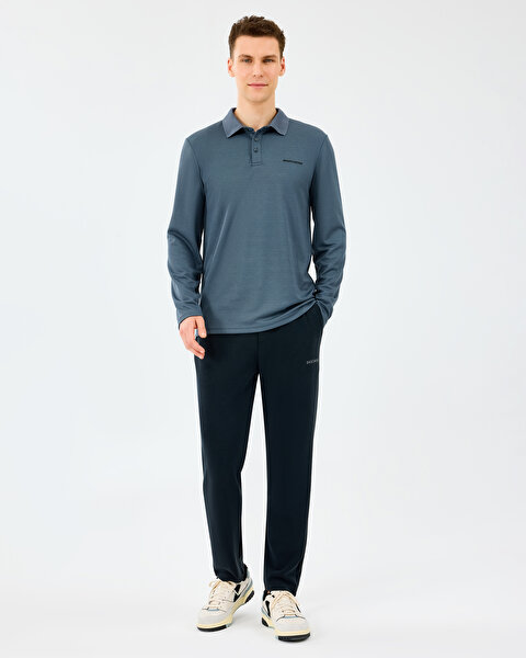 Skechers M Long Slv Polo Erkek Gri Polo Yaka Tshirt S2520061-3998-3