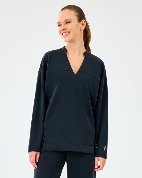 Skechers W Soft Touch V Neck Asymmetric Sweatshirt