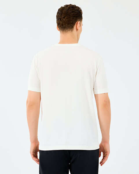 Skechers M Light Fabrict-shirt Erkek Beyaz Tshirt S2520114-3855-1