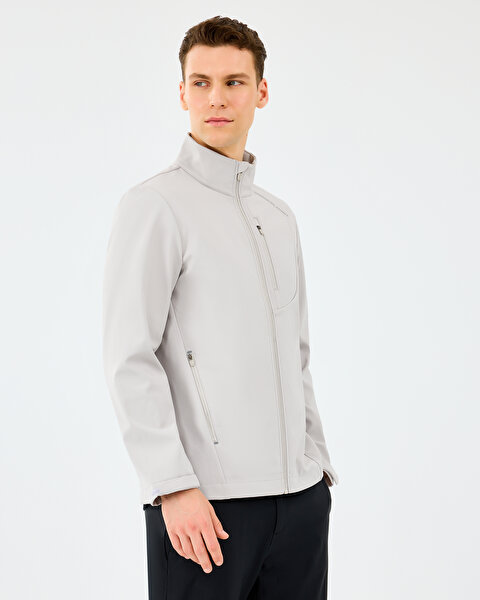 Skechers M Softshell Basic Jacket Erkek Gri Mont S2520132-1657-1