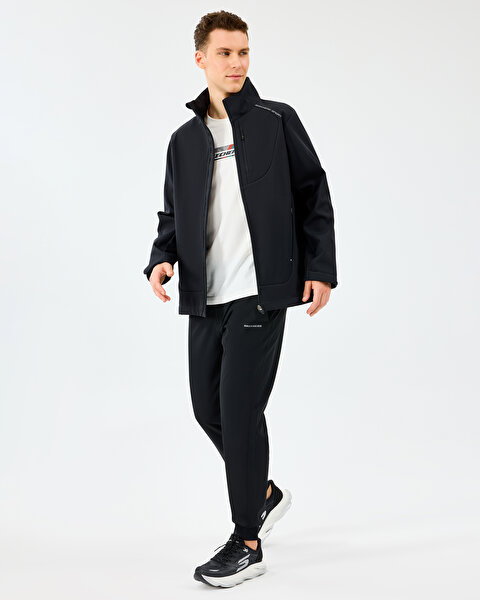 Skechers M Softshell Basic Jacket Erkek Siyah Mont S2520132-3817-4