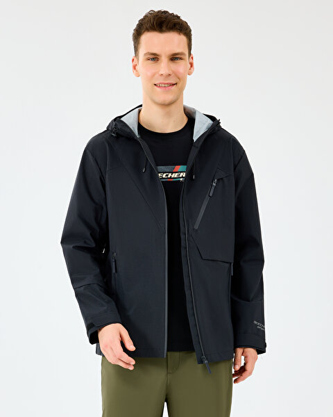 Skechers M Coated Jacket Erkek Siyah Mont S2520134-3817-2